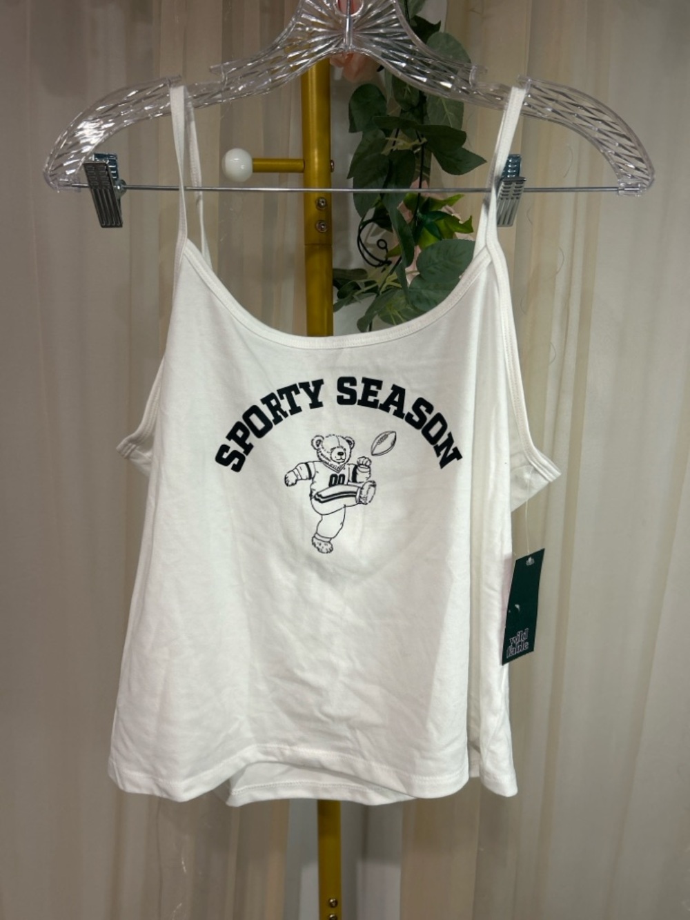 Wild Fable Sporty Season Graphic Tank Top White XL NWT